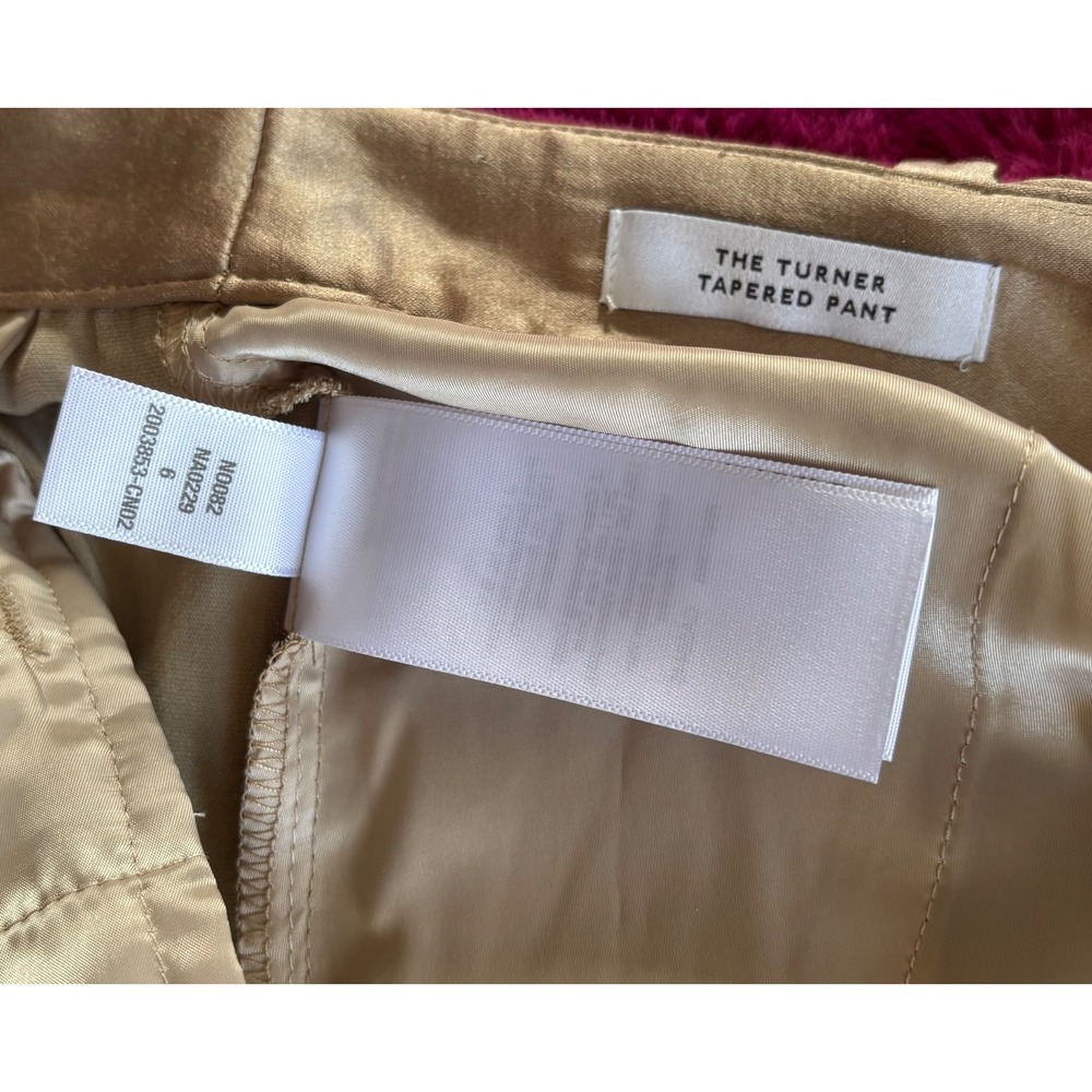 NWT** Madewell Turner Tapered Pant Satin Rose Gold Size 6 Pleated Matchstick - Picture 5 of 11